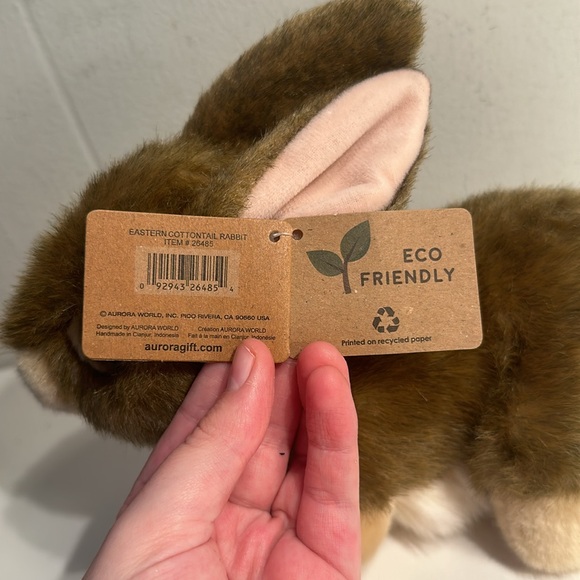 Miyoni by Aurora Eastern Cottontail Rabbit Plush BNWT RARE HARD TO FIND - Picture 9 of 13